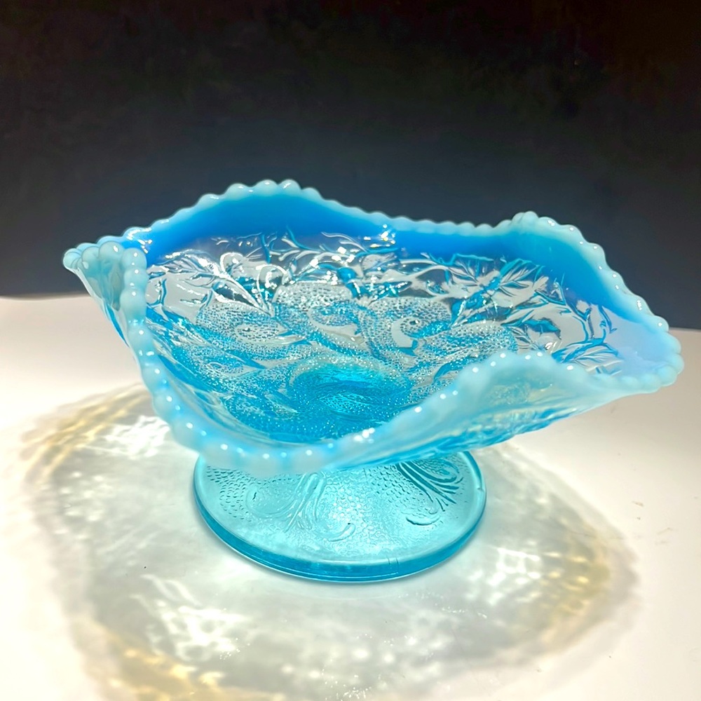 Antique Dugan Three Pattern Opalescent Dish